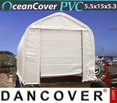 Tenda garage 5,5x15x4,1x5,3m, PVC